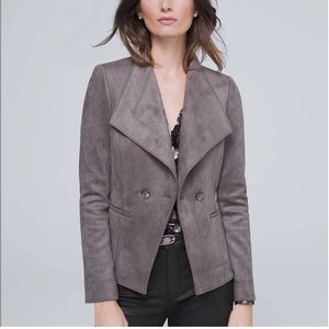 NWT White House Black Market Ultra Suede Jacket in Smoked Pearl - Size 2